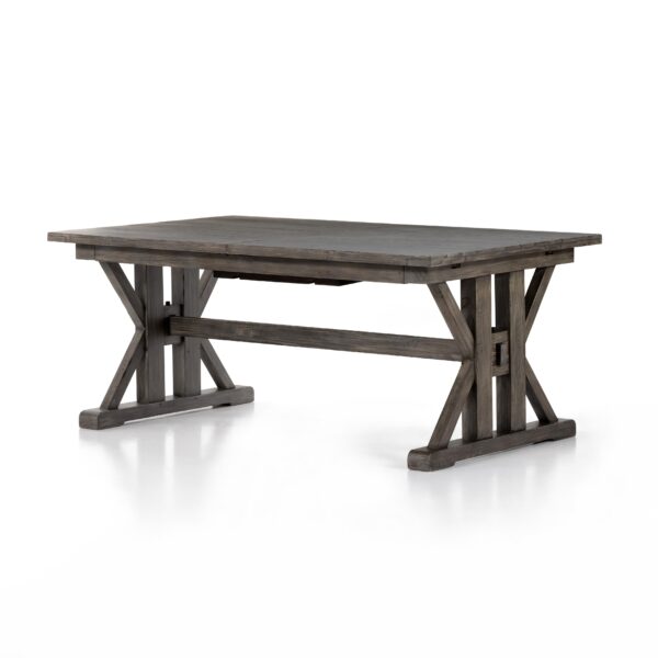 black reclaimed wood extendable table