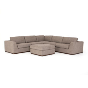 Colt Three Pc Sectional Sofa with Ottoman Gaston Pewter