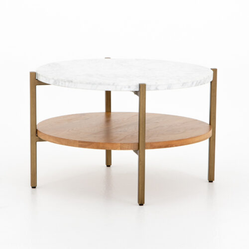 Olga Round Buncher Golden Brass Center Table