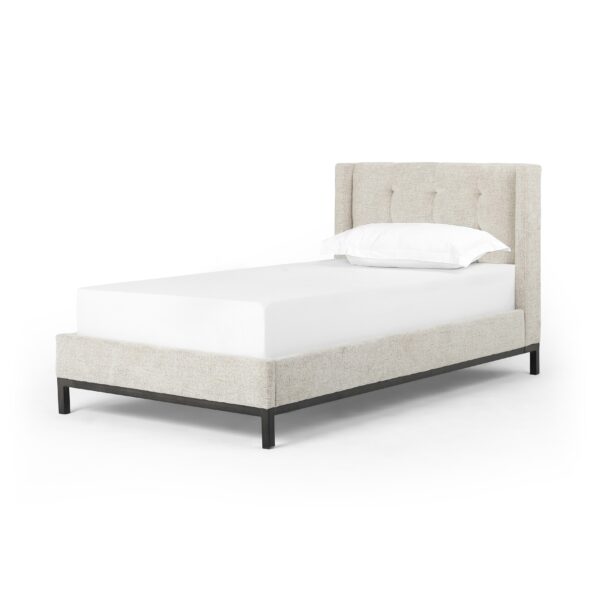 Newhall Twin Bed In Plushtone Linen