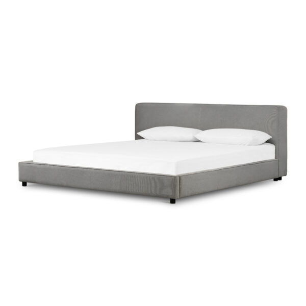 Modern Italian styling AIDAN BED KING Pebble Pewter