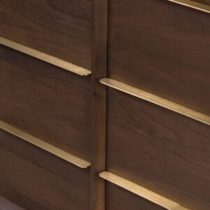 Close view of closed drawers of Billy Dresser Dark Walnut