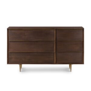 Back side of Billy Six Drawer Dresser Dark Walnut