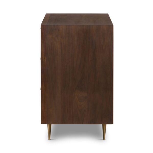 Side View of Billy Six Drawer Dresser Dark Walnut