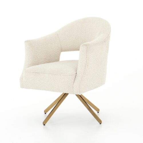 Adara Desk Chair Knoll Natural In White