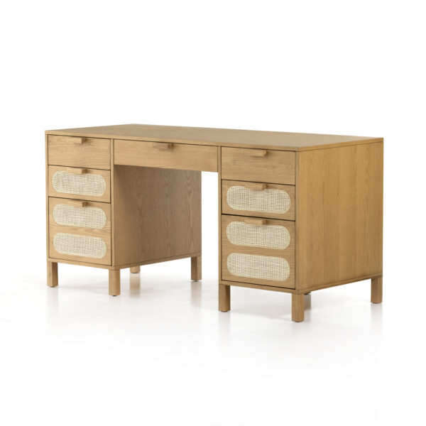 Allegra Executive Desk Honey Oak Veneer