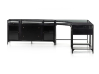 SHADOW BOX DESK W/ FILING CREDENZA-Black