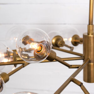 Close view of a bulb of Pellman chandelier