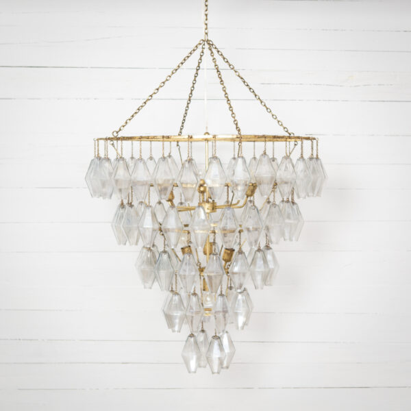 Adeline large round chandelier gold leaf