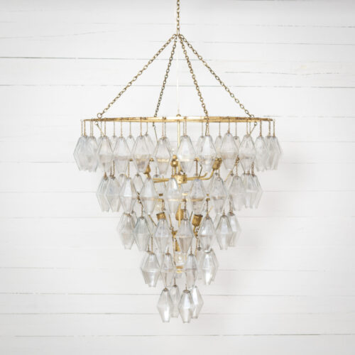 Adeline large round chandelier gold leaf