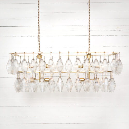 Adeline Rectangular Chandelier Gold Leaf