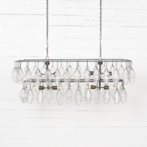 Adeline Rectangular Chandelier Antiqued Iron