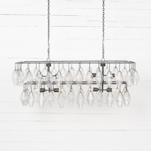 Adeline Rectangular Chandelier Antiqued Iron