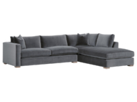 ROCCO 120″ GRAND RF SECTIONAL-Dark Dove Velvet, Natural Gray Birch