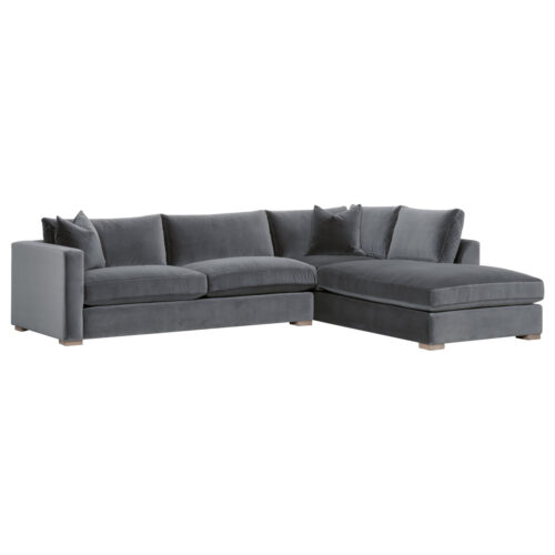 Rocco Natural Gray Birch Dark Dove Velvet Sofa